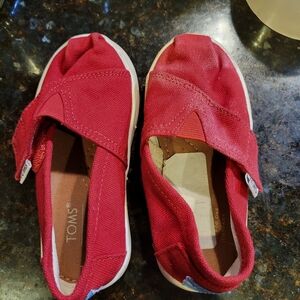 TOMS Kids Red Canvas Sneakers